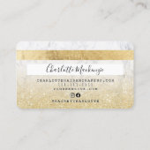 Kreditkarte Gold Glitzer Marmor Beauty Monogramm Visitenkarte (Rückseite)