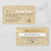 Kreditkarte Gold Glitzer Schönheitsmonogramm Visitenkarte (Vorne/Hinten)