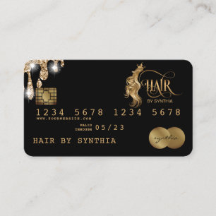 Kreditkarte Gold Hair Stylist gestylt Visitenkarte