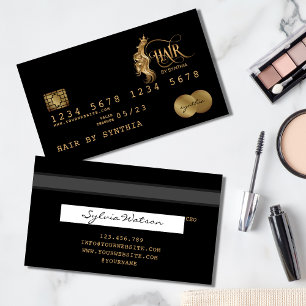 Kreditkarte Gold Hair Stylist gestylt Visitenkarte
