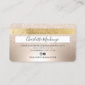 Kreditkarte Gold Metallischer Glitzer Monogramm Visitenkarte (Rückseite)