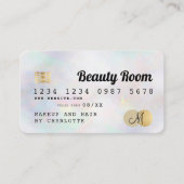 Kreditkarte Gold Perle Girl Beauty Monogramm Visitenkarte (Vorderseite)