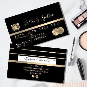 Kreditkarte Gold und Schwarz tragen Ihren Namen hi Visitenkarte