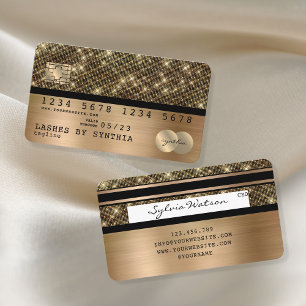Kreditkarte Gold und Schwarz Visitenkarte