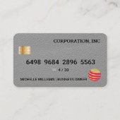 Kreditkarte | Graue Ledertextur Visitenkarte (Vorderseite)