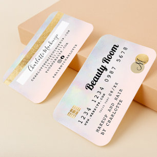Kreditkarte holografische ombre beauty monogram visitenkarte
