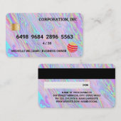 Kreditkarte | Holographisches Iridescent Liquid Visitenkarte (Vorne/Hinten)
