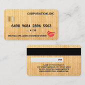 Kreditkarte | Holzpaneel Modernes Muster Visitenkarte (Vorne/Hinten)