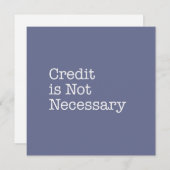 Kreditkarte ist nicht erforderlich mitteilungskarte (Vorne/Hinten)