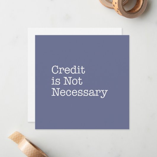 Kreditkarte ist nicht erforderlich mitteilungskarte (Vorderseite/Rückseite Beispiel)