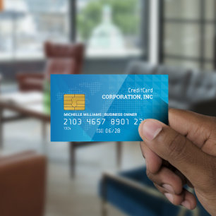 Kreditkarte Karte der Welt Geometrisblau