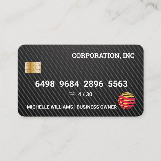 Kreditkarte | Kohlenstofffasermuster Visitenkarte (Vorderseite)