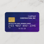 Kreditkarte | Kontrollierter Lila Hintergrund Visitenkarte (Vorderseite)