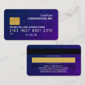 Kreditkarte | Kontrollierter Lila Hintergrund Visitenkarte (Vorne/Hinten)