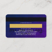 Kreditkarte | Kontrollierter Lila Hintergrund Visitenkarte (Rückseite)
