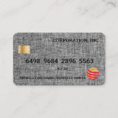 Kreditkarte | Leinenstoff | Metallisch Visitenkarte (Vorderseite)