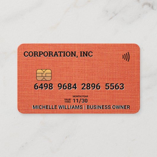 Kreditkarte | Linen Fabric Visitenkarte (Vorderseite)