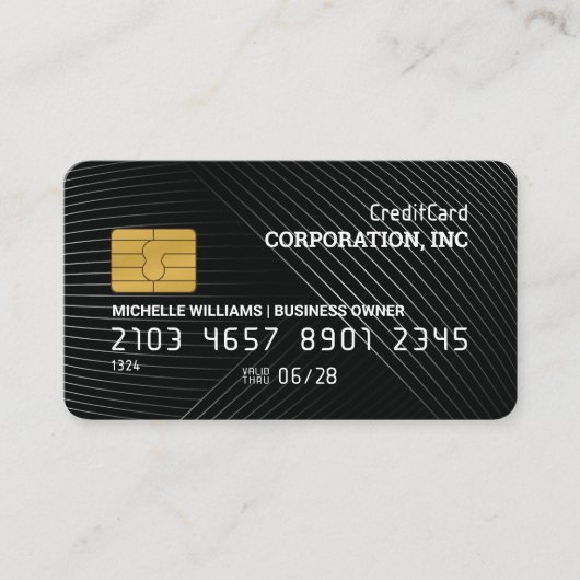 Kreditkarte | Linien Visitenkarte (Vorderseite)