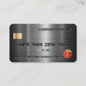Kreditkarte | Metallischer Hintergrund Visitenkarte (Vorderseite)