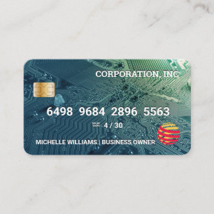 Kreditkarte   Mikrochip für Schaltbretter Visitenkarte