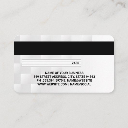 Kreditkarte | Modern-Muster der Weißen Geometrie Visitenkarte (Rückseite)