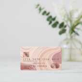 Kreditkarte Moderne rosafarbene Marmor Makeup Arti Visitenkarte (Stehend Vorderseite)