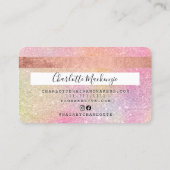Kreditkarte Pastellfarben Glitzer Chic Beauty Mono Visitenkarte (Rückseite)