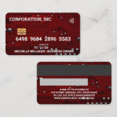 Kreditkarte | Red Circuit Board Visitenkarte (Vorne/Hinten)