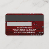 Kreditkarte | Red Circuit Board Visitenkarte (Rückseite)