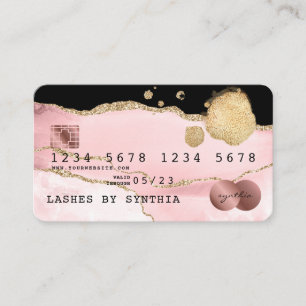 Kreditkarte Rosa rote Rose Gold Visitenkarte