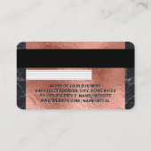 Kreditkarte | Rose Gold Foil | Marmorplatte Visitenkarte (Rückseite)