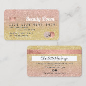 Kreditkarte Rose Gold Glitzer Schönheit Gold Visitenkarte (Vorne/Hinten)
