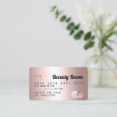 Kreditkarte Rose Gold Metallische Schönheitsmonogr Visitenkarte (Stehend Vorderseite)