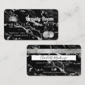 Kreditkarte Schönheit schwarz Marmor chic Monogram Visitenkarte (Vorne/Hinten)