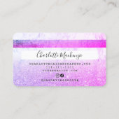 Kreditkarte Schönheitsrosa Glitzer Marmor Monogram Visitenkarte (Rückseite)