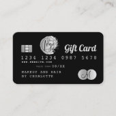 Kreditkarte schwarz Silberfolie Geschenkkarte Visitenkarte (Vorderseite)