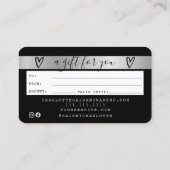 Kreditkarte schwarz Silberfolie Geschenkkarte Visitenkarte (Rückseite)