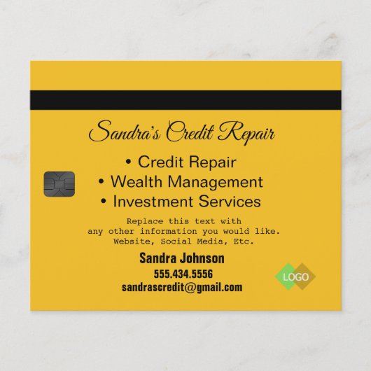 Kreditkarte Schwarz und Gold Flyer (Vorne)