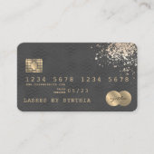 Kreditkarte schwarz Zickzack Visitenkarte (Vorderseite)