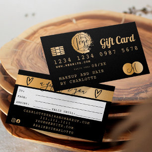 Kreditkarte schwarze Goldfolie Geschenkkarte Visitenkarte