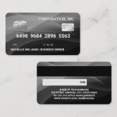 Kreditkarte | Schwarzer grauer Hintergrund Visitenkarte (Vorne/Hinten)