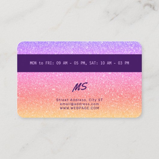 Kreditkarte sieht inspiriert funkelnd Farbton Visitenkarte (Rückseite)