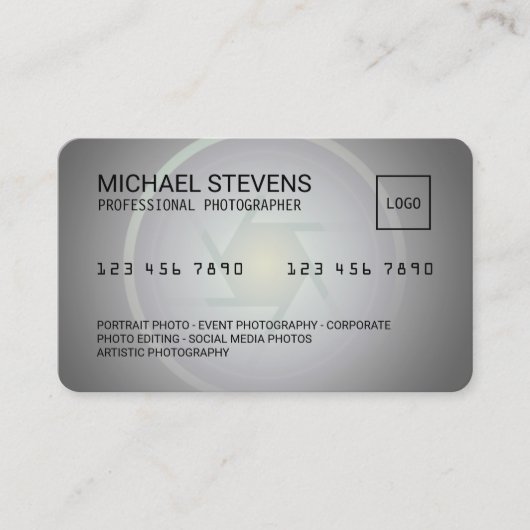 Kreditkarte sieht inspirierten Foto-Service aus Visitenkarte (Vorderseite)