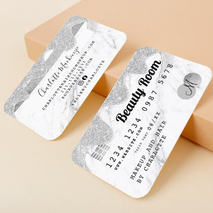 Kreditkarte Silber Glitzer Tropfen Marmor Schönhe Visitenkarte