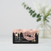 Kreditkarte Stil rosa Tropfen Visitenkarte (Stehend Vorderseite)