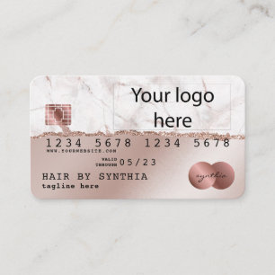 Kreditkarte Stil Rose Gold hinzufügen Ihr Logo Visitenkarte