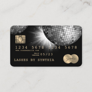 Kreditkarte Stil Silver Disco Ball Glitting 70er Visitenkarte