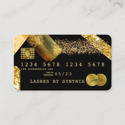 Kreditkarte Stilvoll Gold Foil Brush Visitenkarte (Vorderseite)