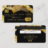 Kreditkarte Stilvoll Gold Foil Brush Visitenkarte (Vorne/Hinten)