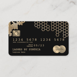 Kreditkarte Stilvoll goldene Wabenkraube weiblich Visitenkarte